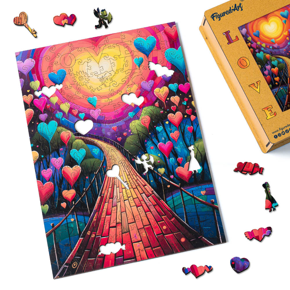 Wooden Puzzle - Path of Hearts
