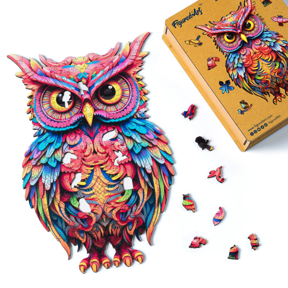 Wooden Puzzle - Radiant Owl