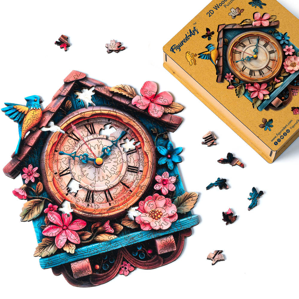Wooden Puzzle - Floral Cuckoo Clock