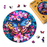 Wooden Puzzle - Butterfly with Flowers