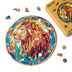 Wooden Puzzle - Stained Glass Lion