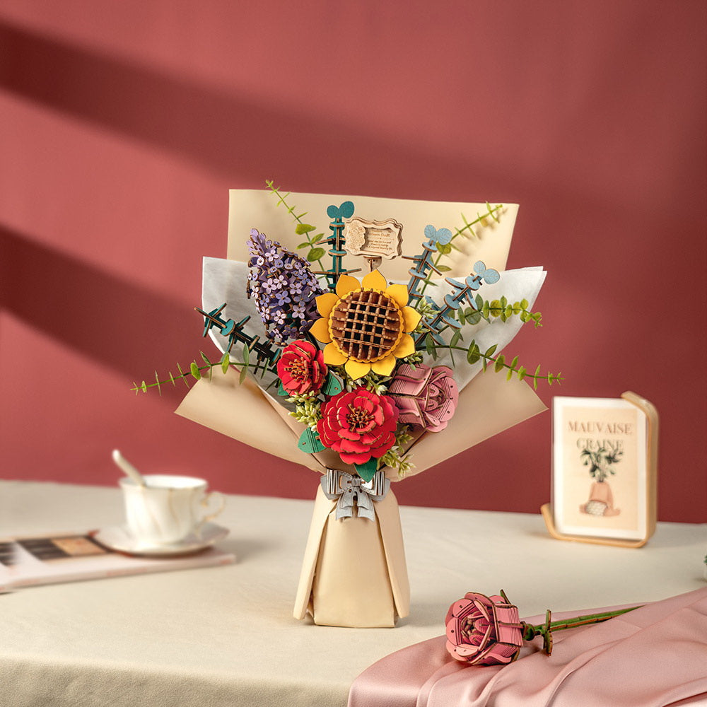 3D Puzzle - Wooden Flower Bouquet