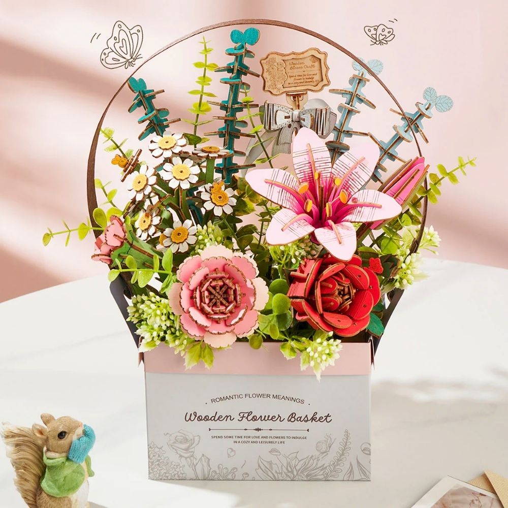 3D Puzzle - Wooden Flower Basket
