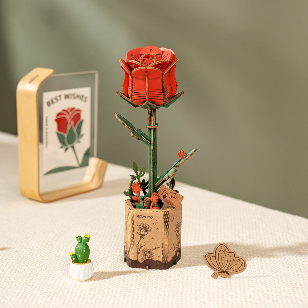 3D Puzzle - Red Rose