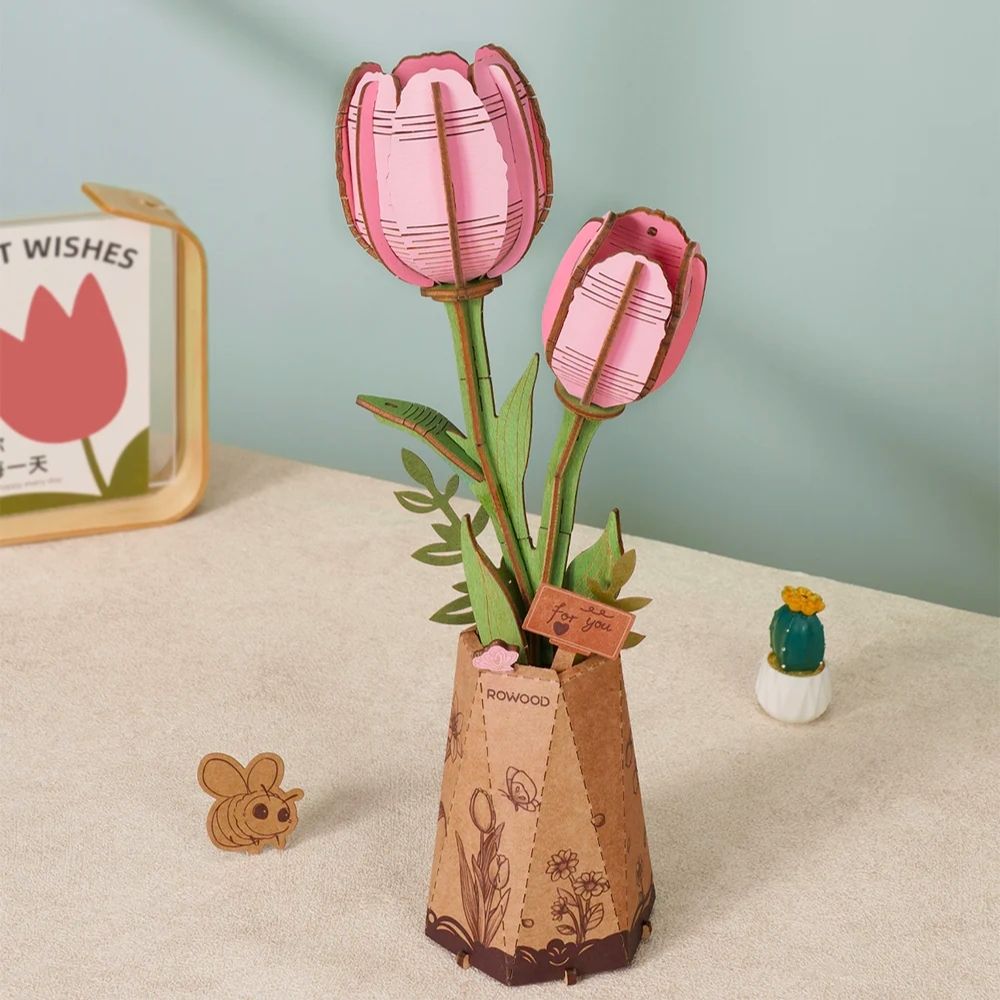 3D Puzzle - Pink Tulip
