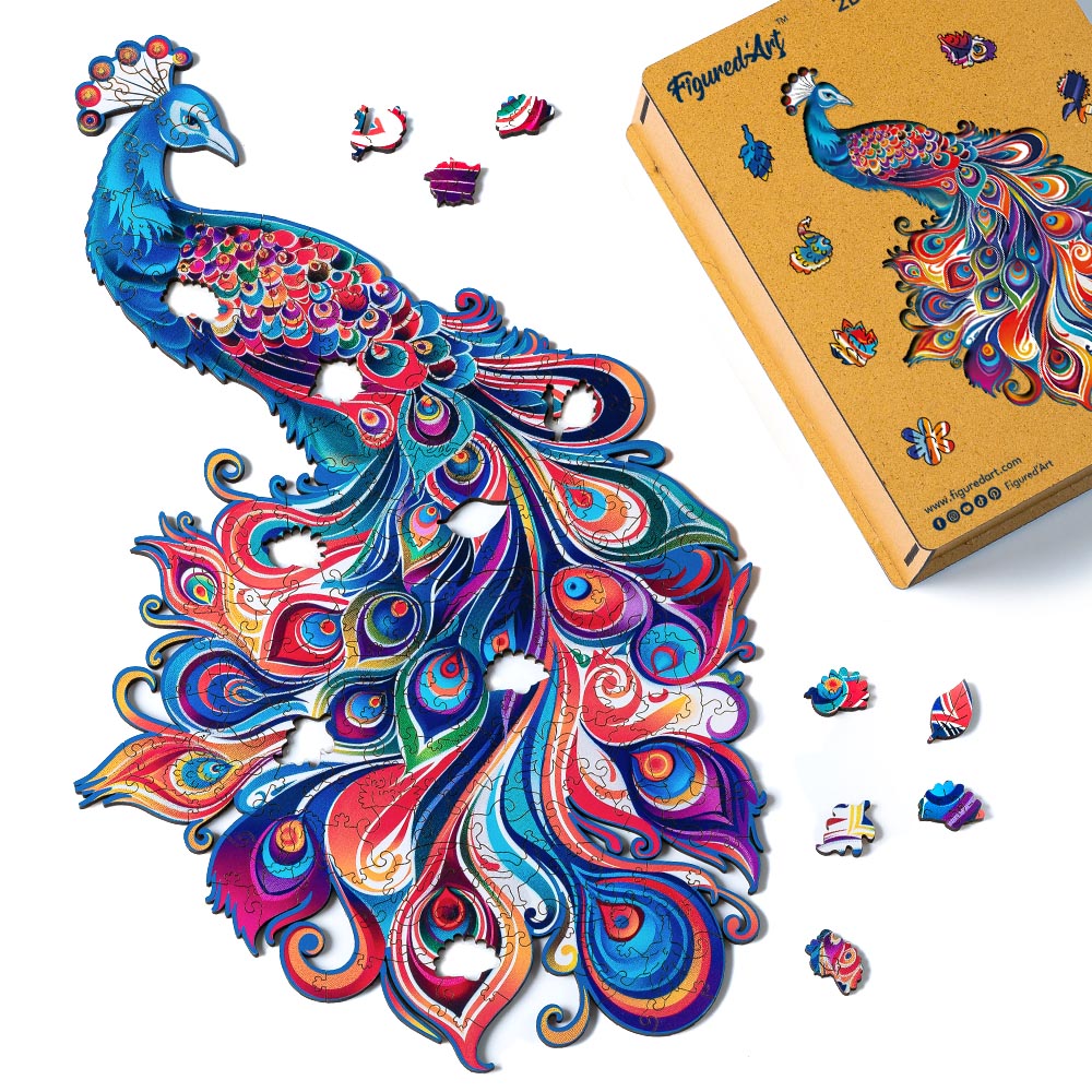 Wooden Puzzle - Peacock